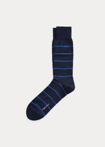 Calcetines Ralph Lauren Hombre Azules - Striped Dress - RPMDC4089